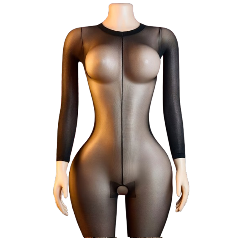 Lingerie - 1 pièce Body/justaucorps en résille noire