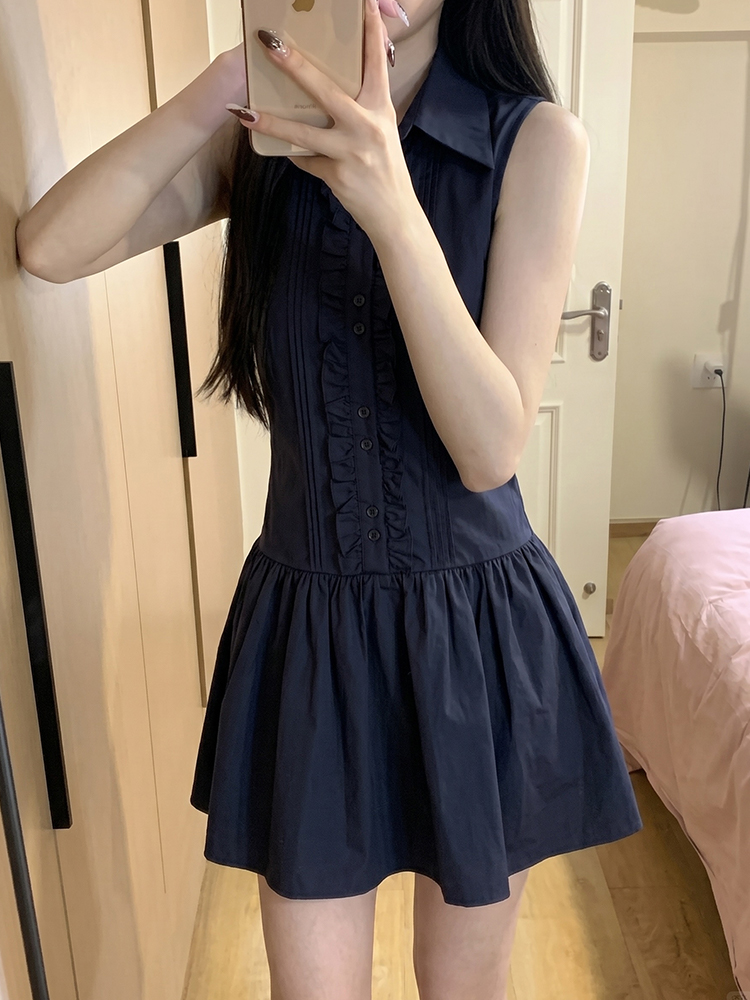 Robe chemise style universitai - Korean Style A Line Shirt Dress avis et prix