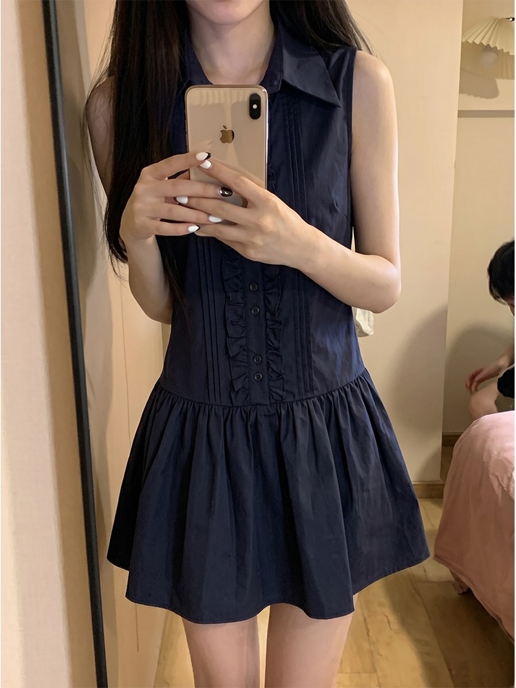 Robe chemise style universitai - Korean Style A Line Shirt Dress avis et prix