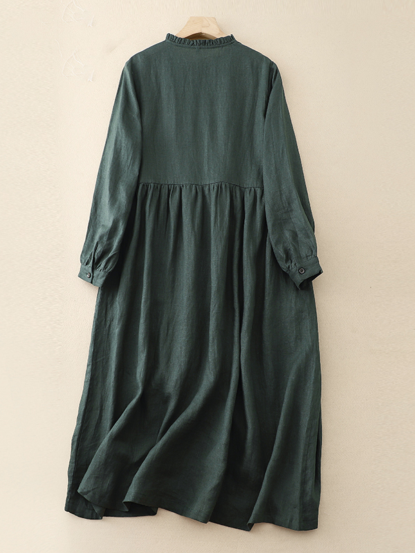 Robe ample décontractée en cot - Casual Loose Linen Shirt Dress avis et prix