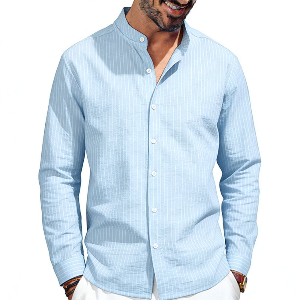 Chemise en lin à col montant p - Casual Loose Linen Shirt Dress avis et prix