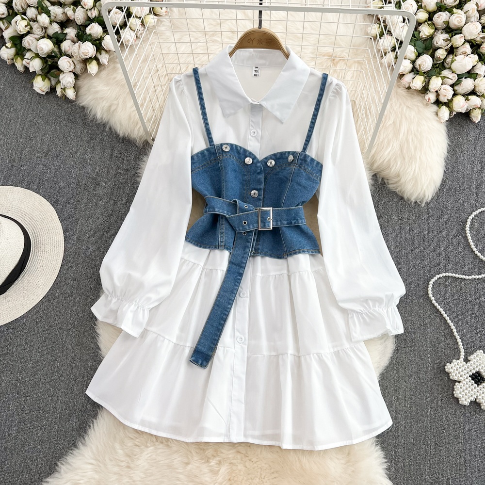 Ensemble deux pièces : robe ch - Korean Style A Line Shirt Dress avis et prix
